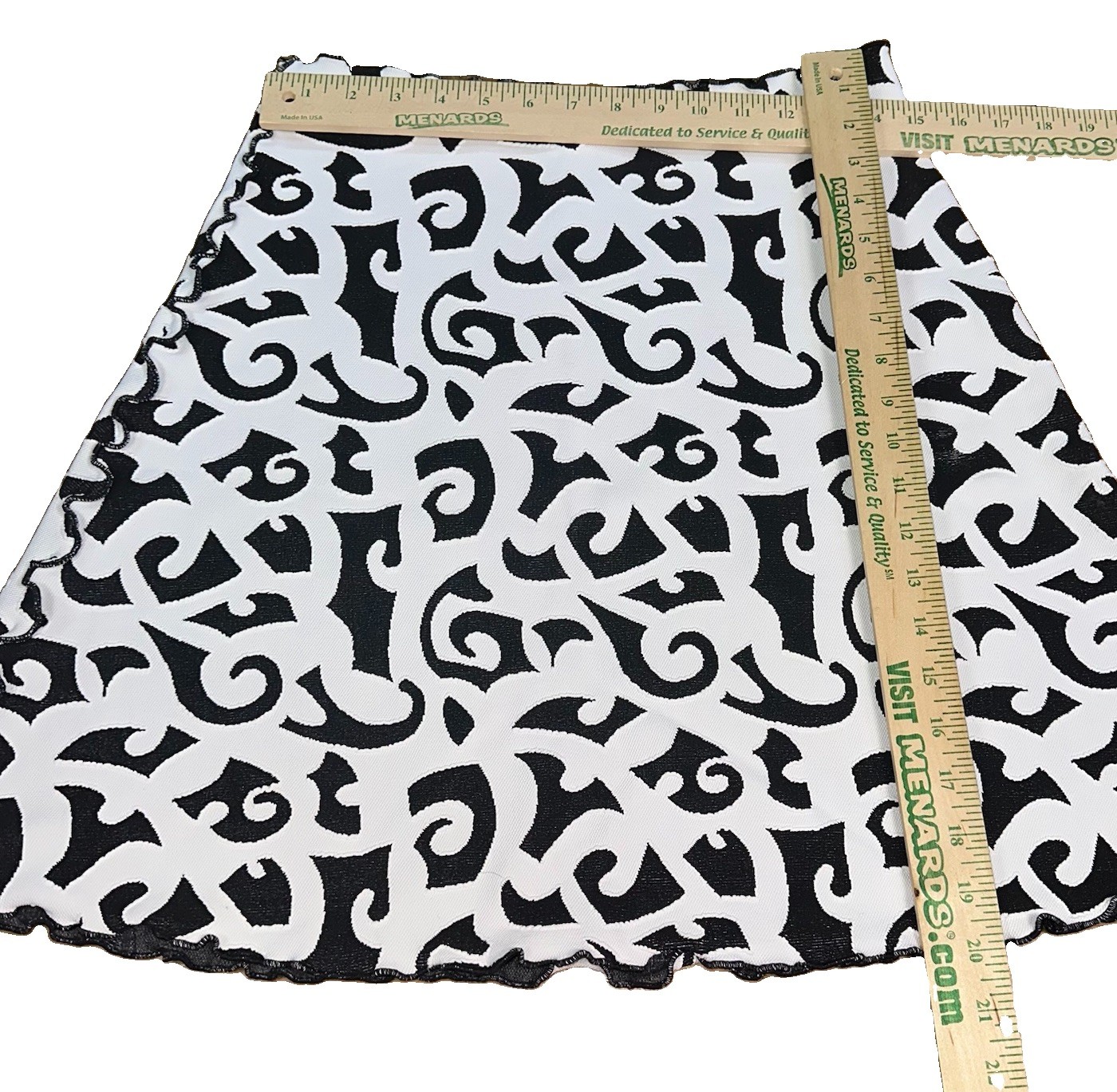 Haystacks Original Tatua Jacquard Bias Skirt Black White Lettuce Women’s XL NWT