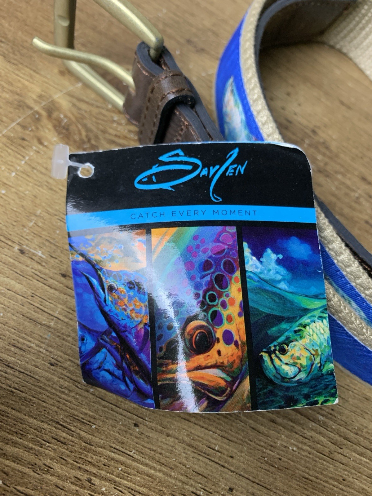 Savlen Fly Fishing Tarpon Ribbon Belt Golf Pickleball Level Wear Cotton/Leather