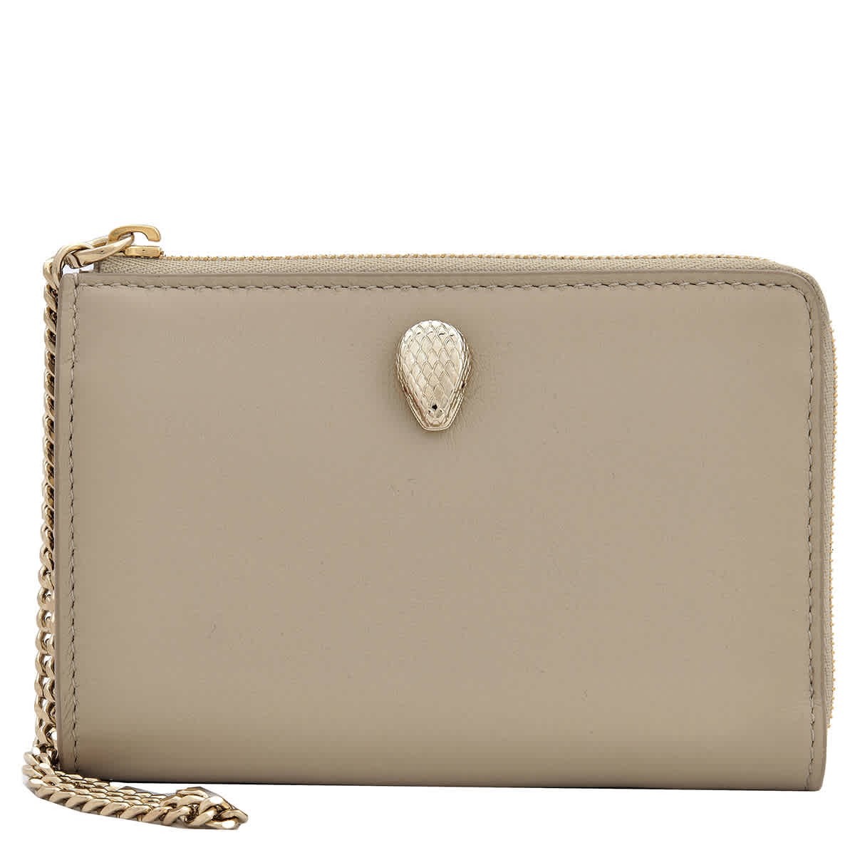 Bvlgari Ivory Serpenti Forever Zipped Leather Card Holder 293712