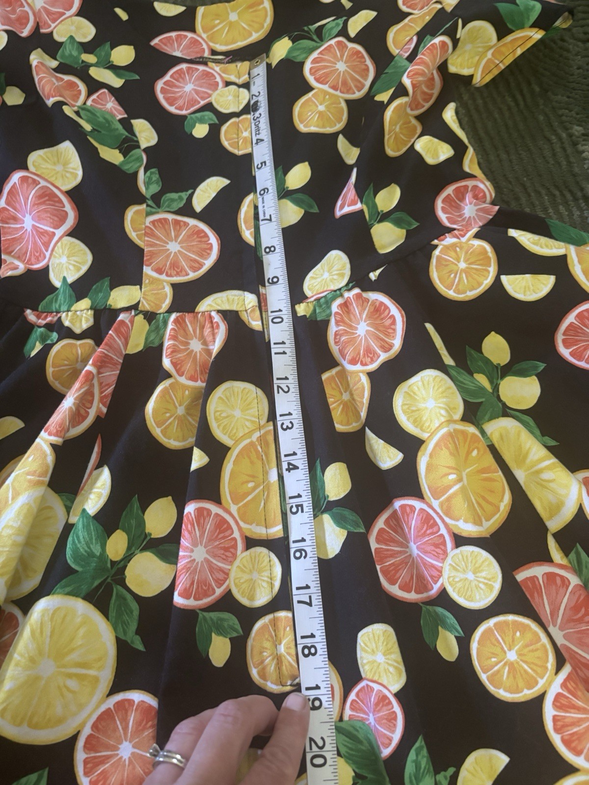 Eva Rose 50s Style Citrus Fruit Fit & Flare Dress Rockabilly Lindy Hop Size M