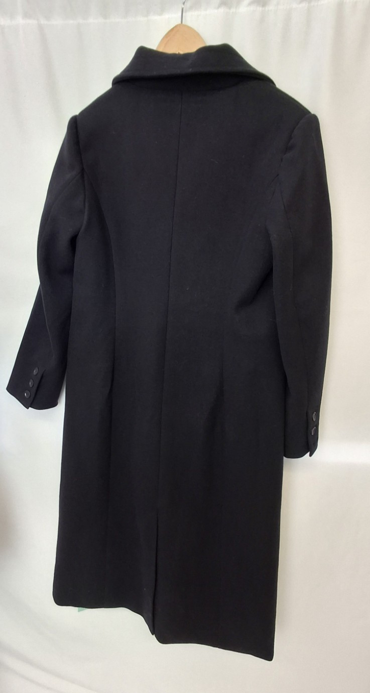 Dorothy Perkins Coat Contrast Detail Single Breasted Midi Navy Brown Uk10 L3781