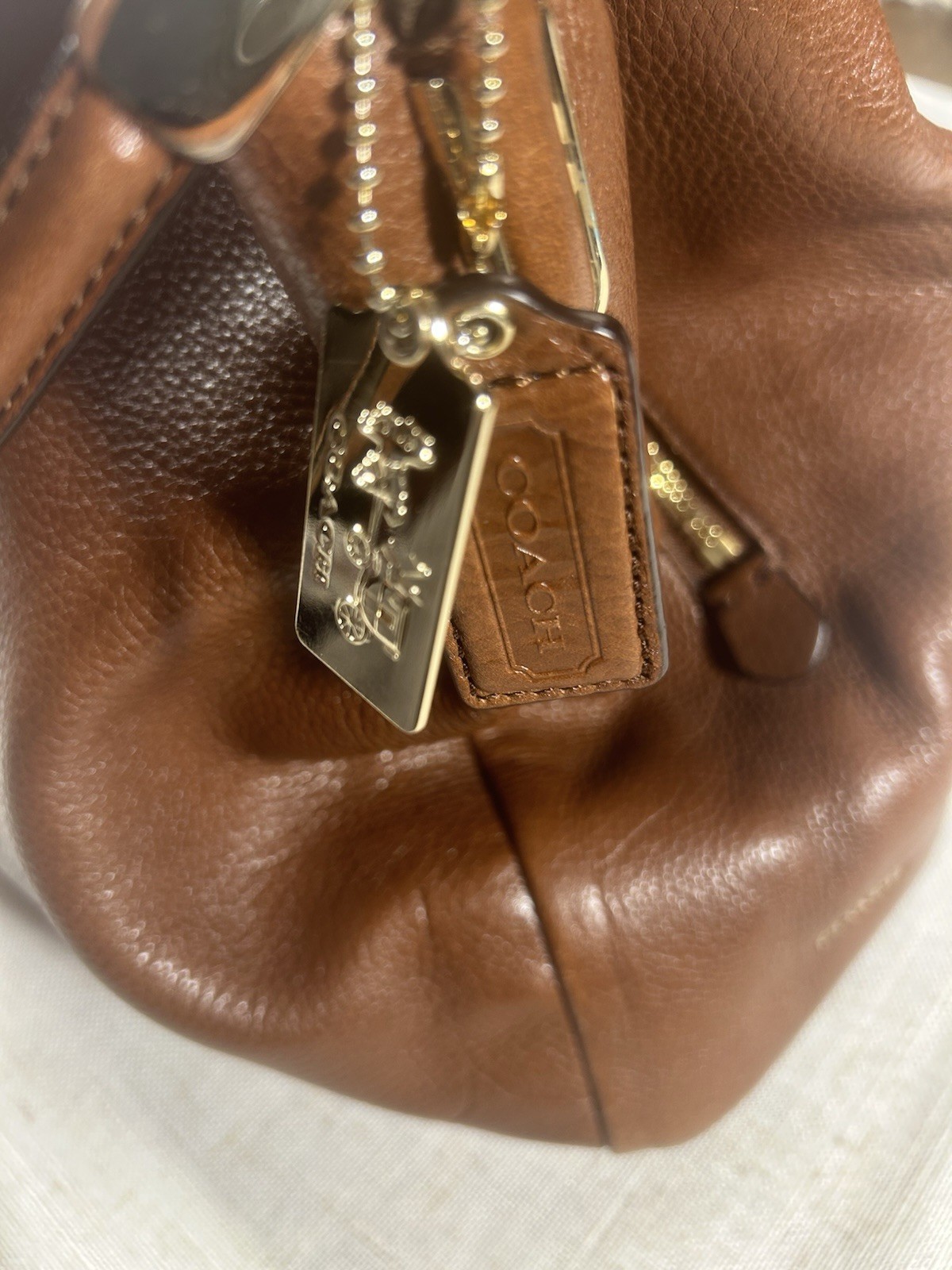 Coach Phoebe Madison Boho Leather Shoulder Bag Brown