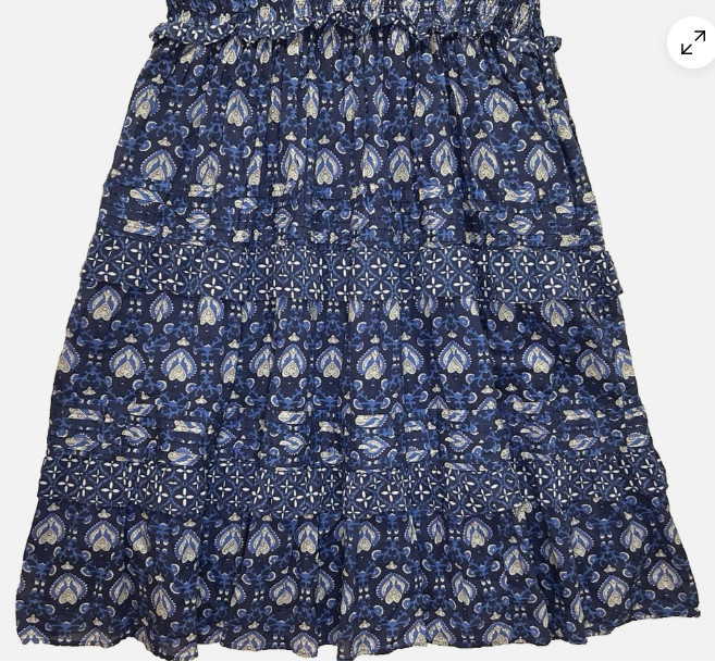 NWT Sundance Catalog Blue Short Sleeve Midi “Sechura Dress” Size XL $178