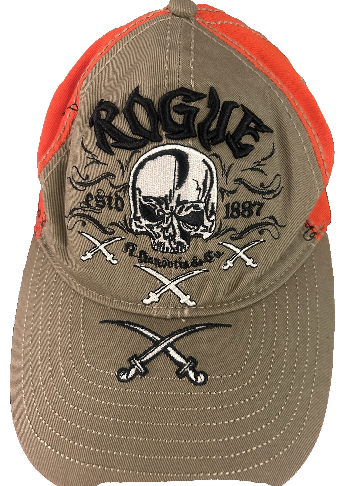Rogue Skull Swords Y2K Style Hat Baseball Cap Metal Grunge Tribal Edgy Punk