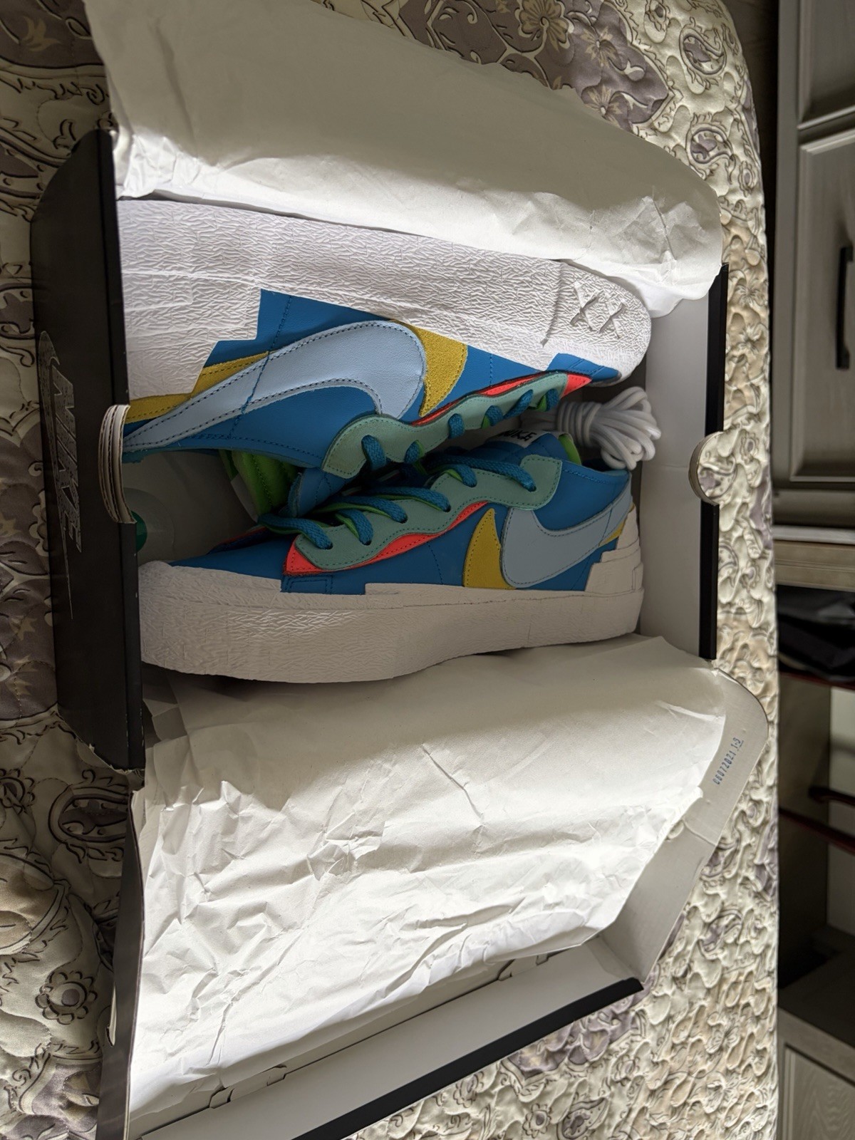 Nike Blazer Low Sacai KAWS Neptune Blue Limited Edition Leather Sneaker