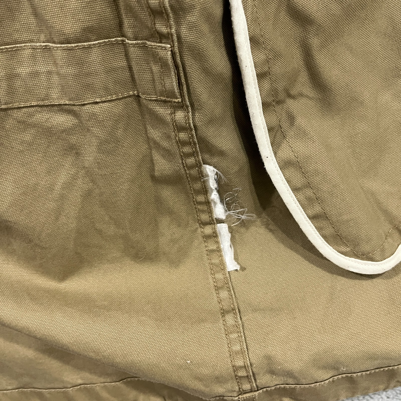 Levi’s Jacket Mens Large Canvas Hooded Full Zip Military Field Coat Pockets