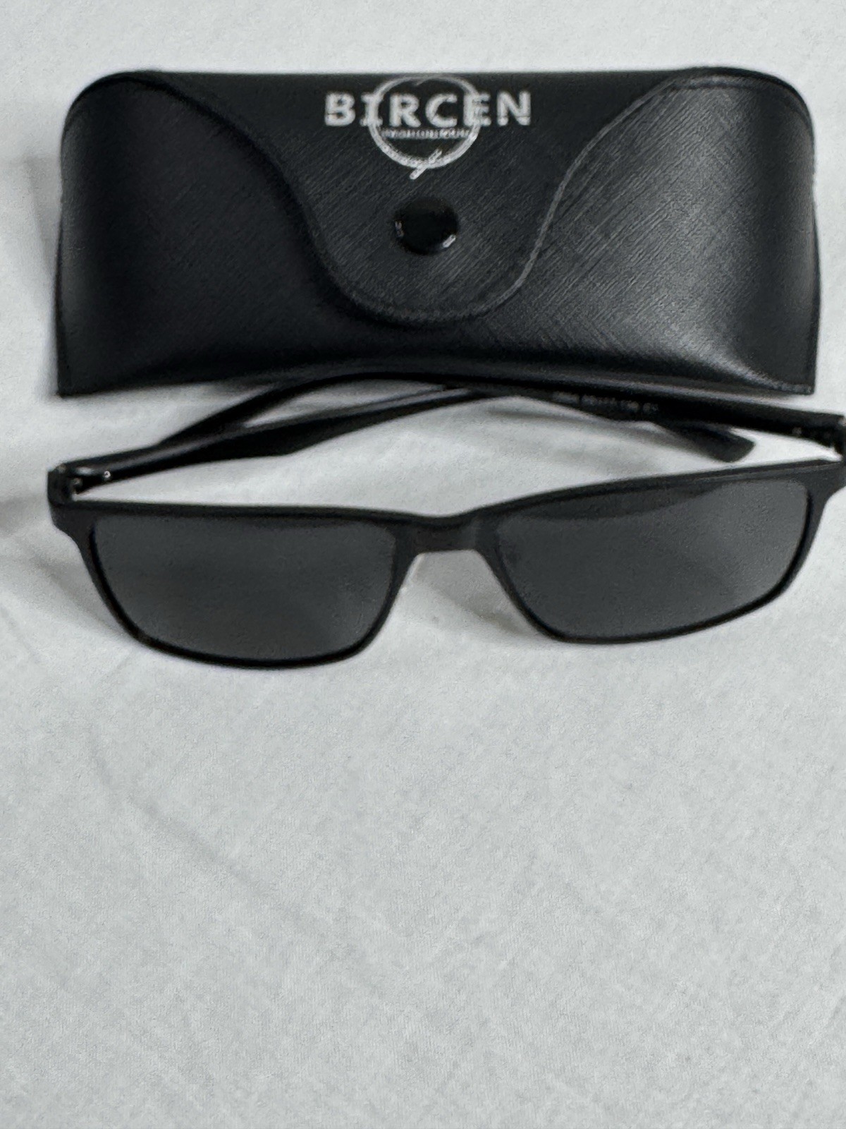 BIRCEN Rectangle Sunglasses Men’s Full Rim Black Plastic Frame/Lens 2684 55