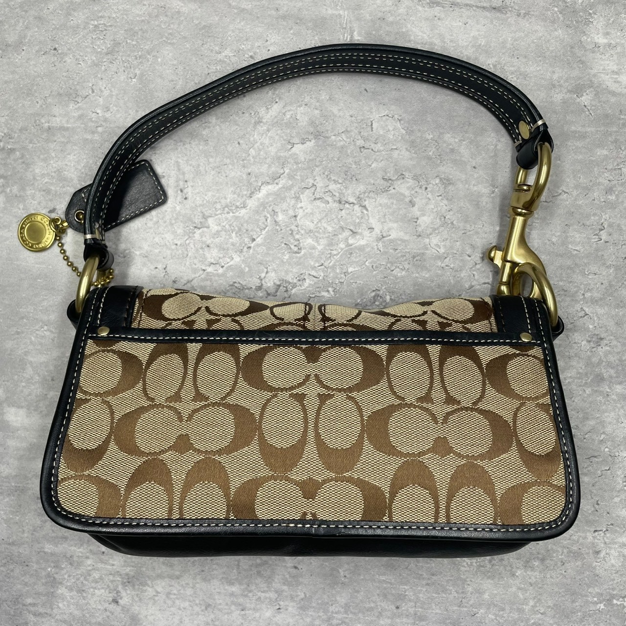 Coach 10335 Legacy Shoulder Bag Turnlock Signature Used Authentic Vintage Black