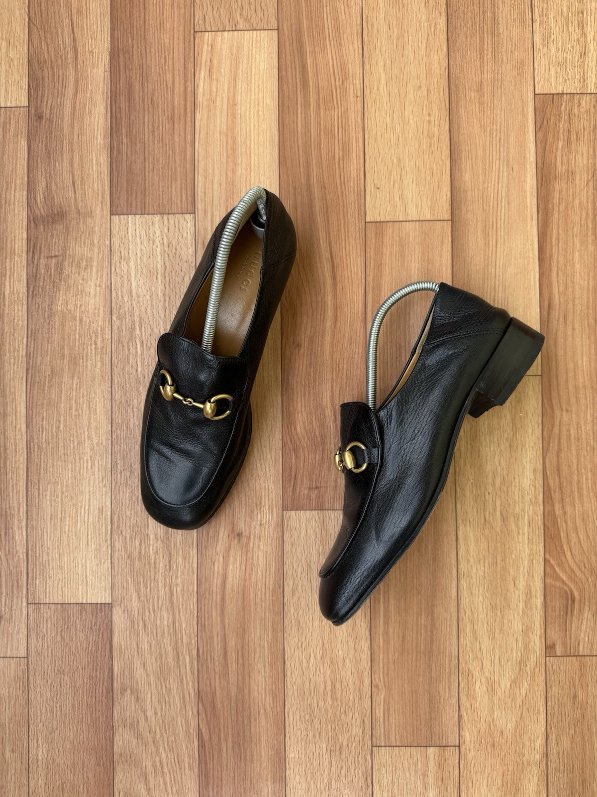 AUTHENTIC GUCCI BLACK LEATHER HORSEBIT SLIP ON LOAFERS SIZE EU 37 , US 7 , UK 4