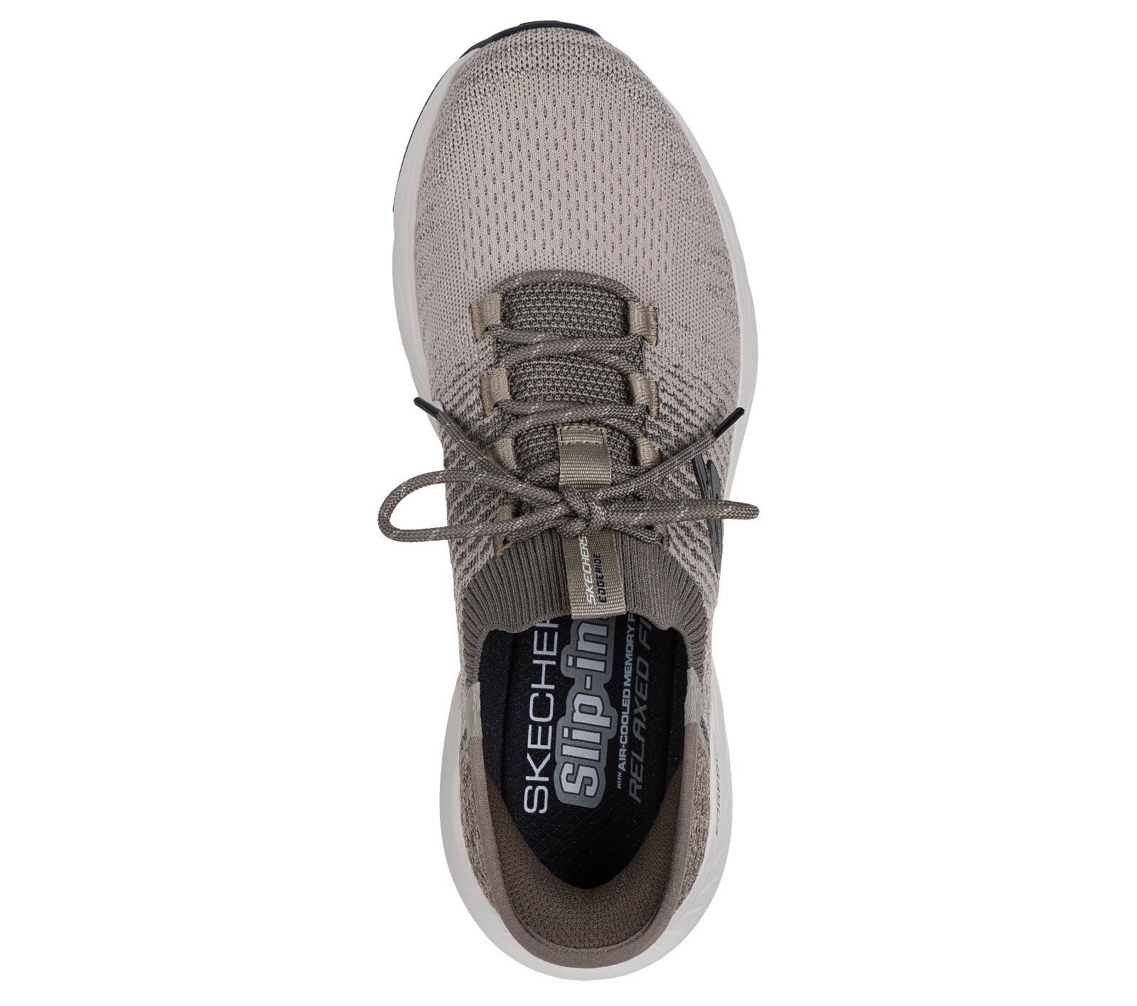 Skechers Slip Ins Shoes Men Hand Free Taupe Air Cooled Memory Foam Knit 232932