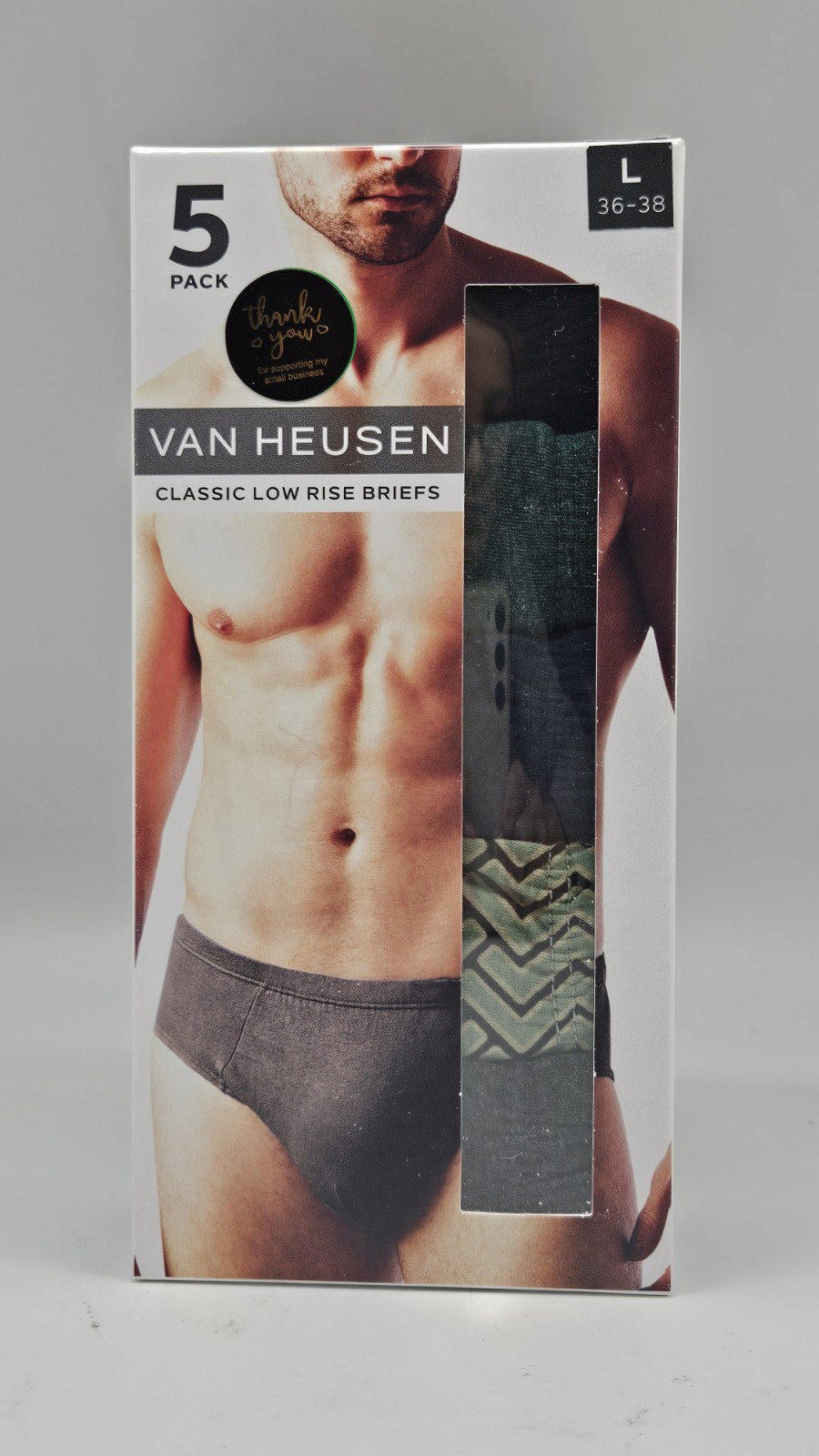 5 Pk VAN HEUSEN Underwear Classic Cotton Low Rise Briefs Men’s S M L XL Assorted
