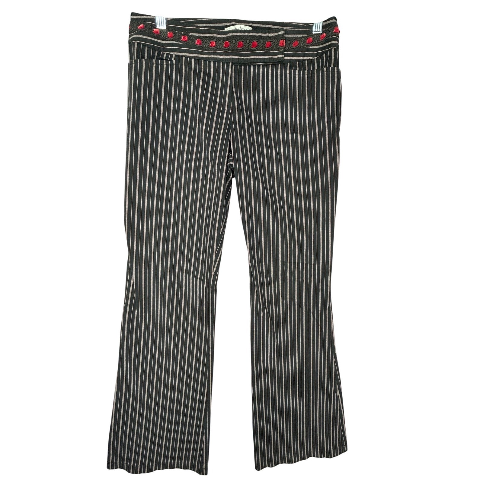 Nanette Lepore Pin Stripe Pants Ribbon Waist Double Button/Hook Women’s Size 6
