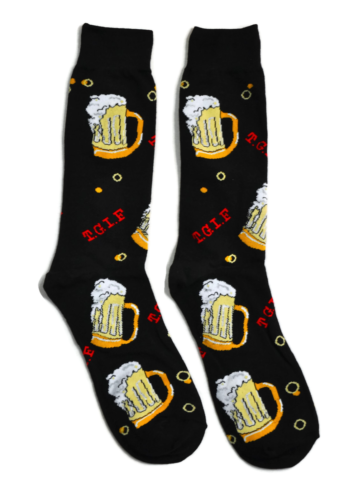 Mens Fun Crew Socks T.G.I.F Beer 1 Pair Themed Patterned Socks Father’s Day Gift