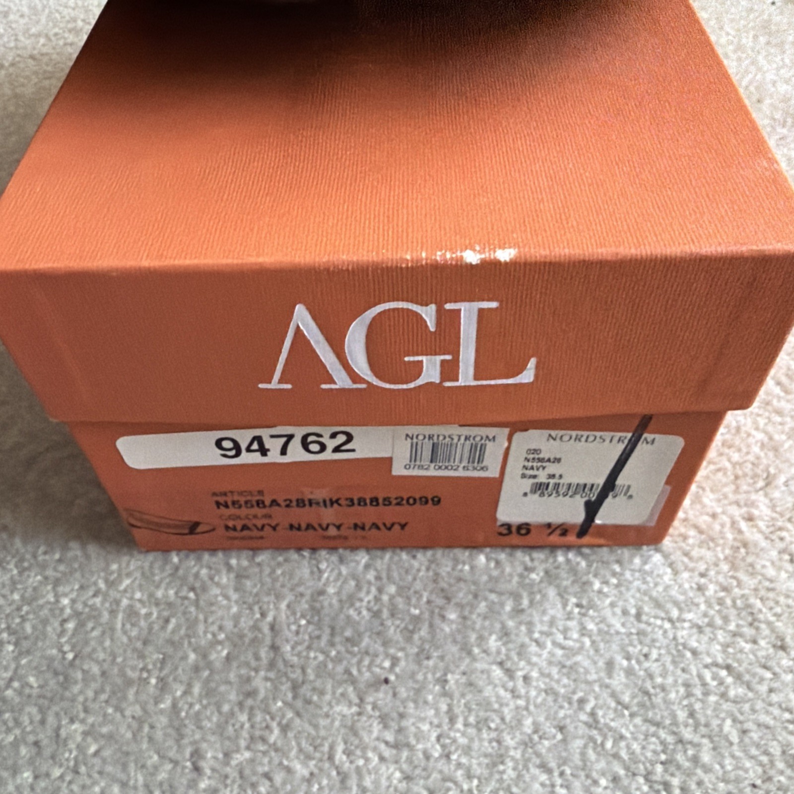 Attilio Giusti Leombruni AGL Ballet Flats Navy Size 36.5