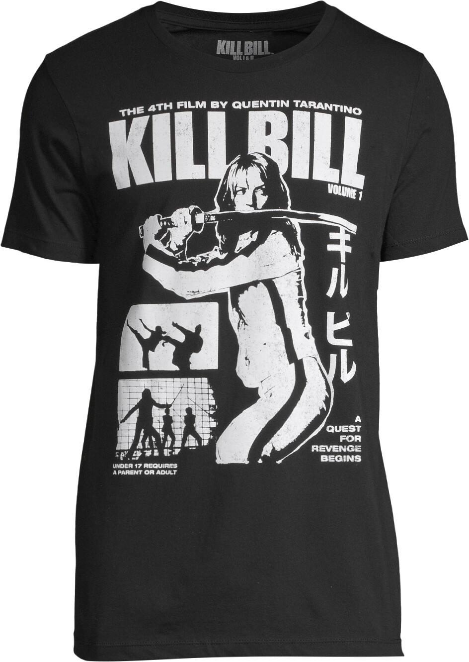 Kill Bill Shirt Black and White Movie Poster Graphic T-Shirt Mens Size Small-2XL