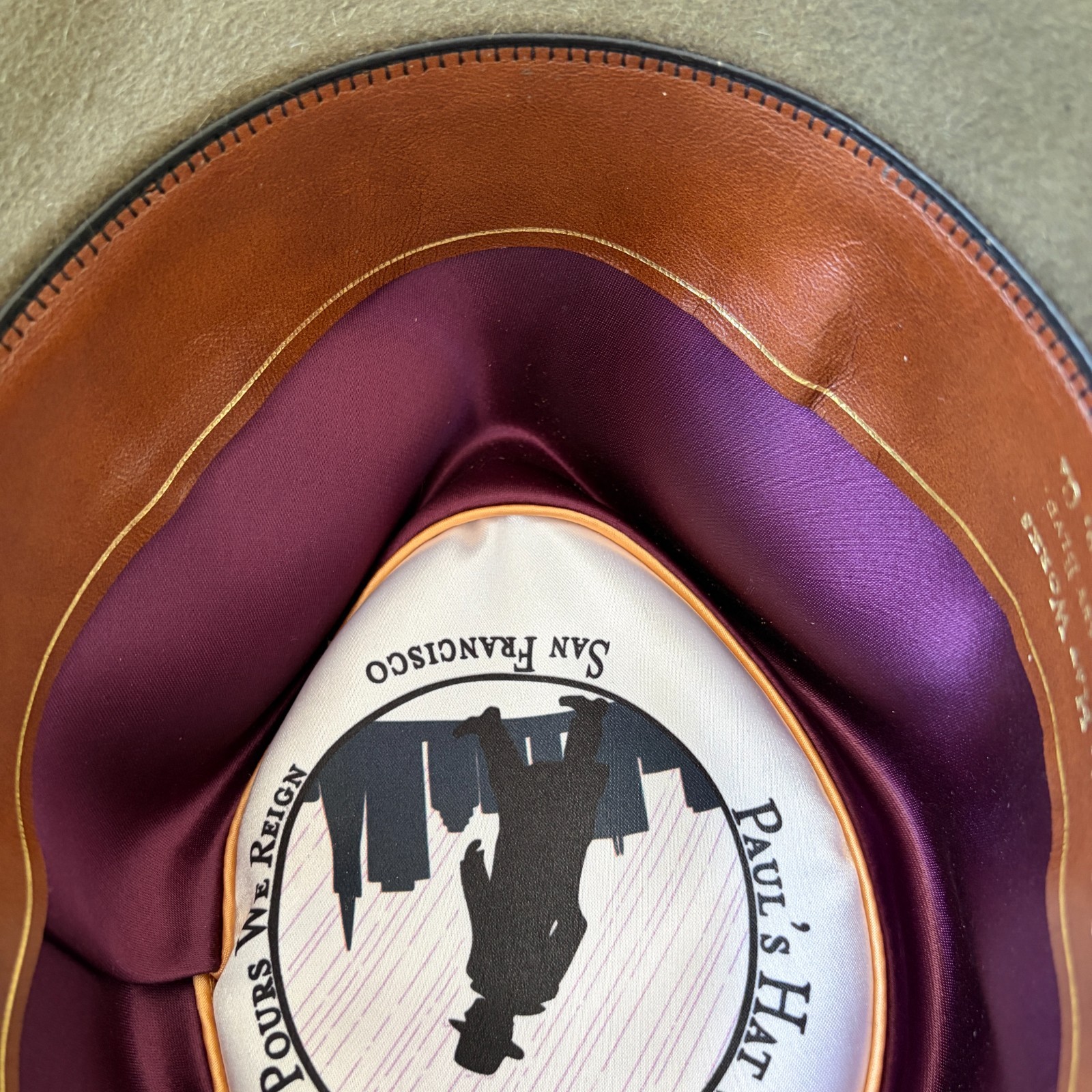 $995 Paul’s Hat Works Custom Fur Felt Fedora Stetson Moss Green Olive 7 1/8