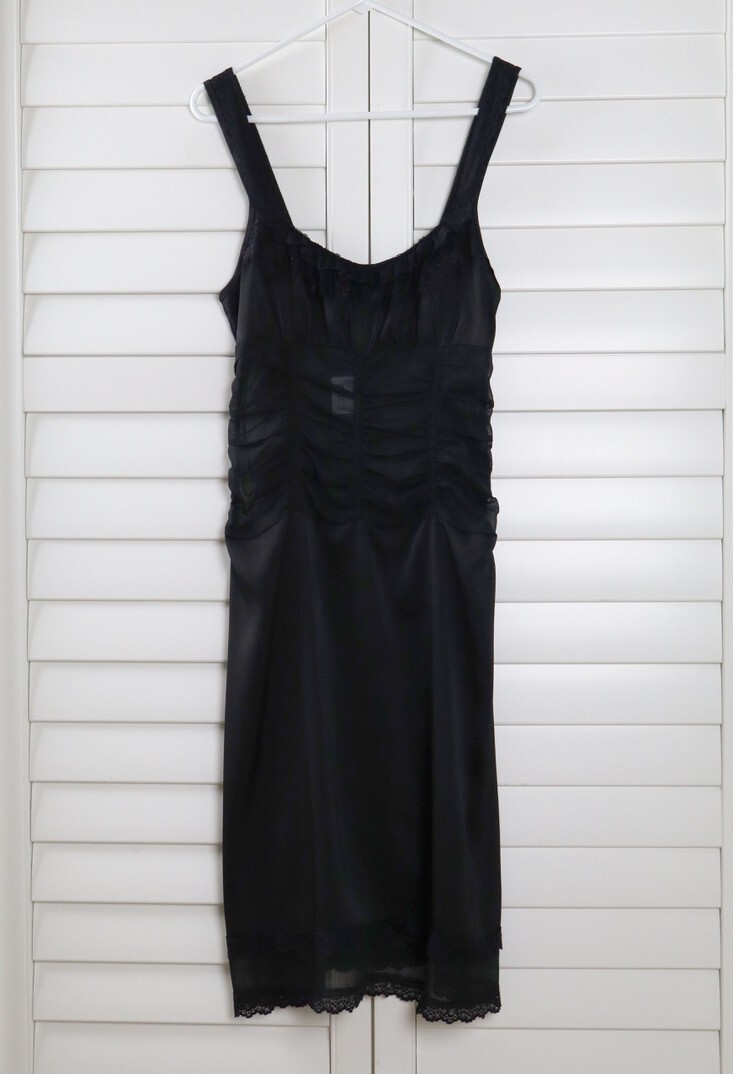LIONESS NWT $109 Kendall Midi Lace Bustier Dress in Onyx Black Size Medium