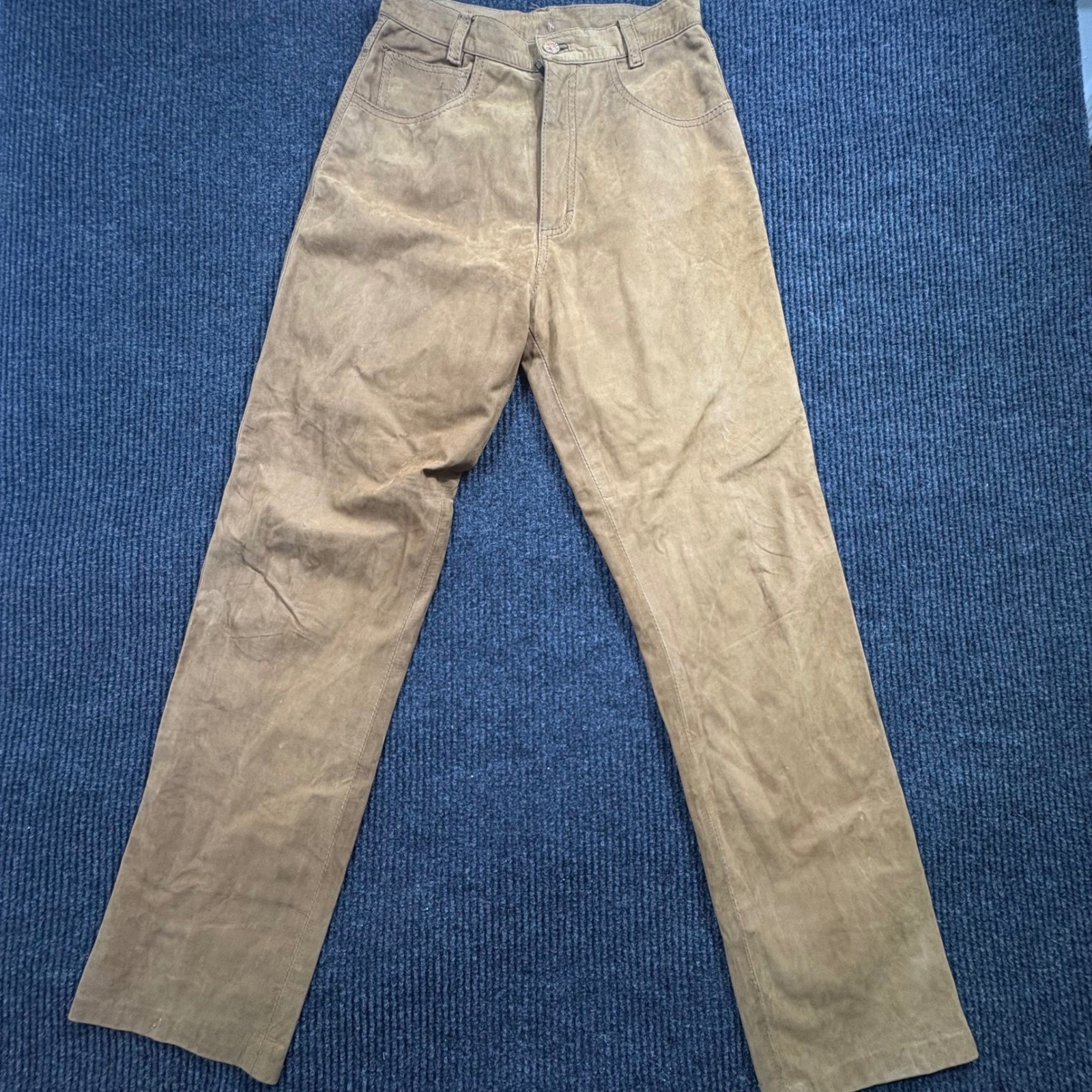 DC-10 Strong Leather Pants Mens 40 Brown Suede Straight Leg Western Cowboy
