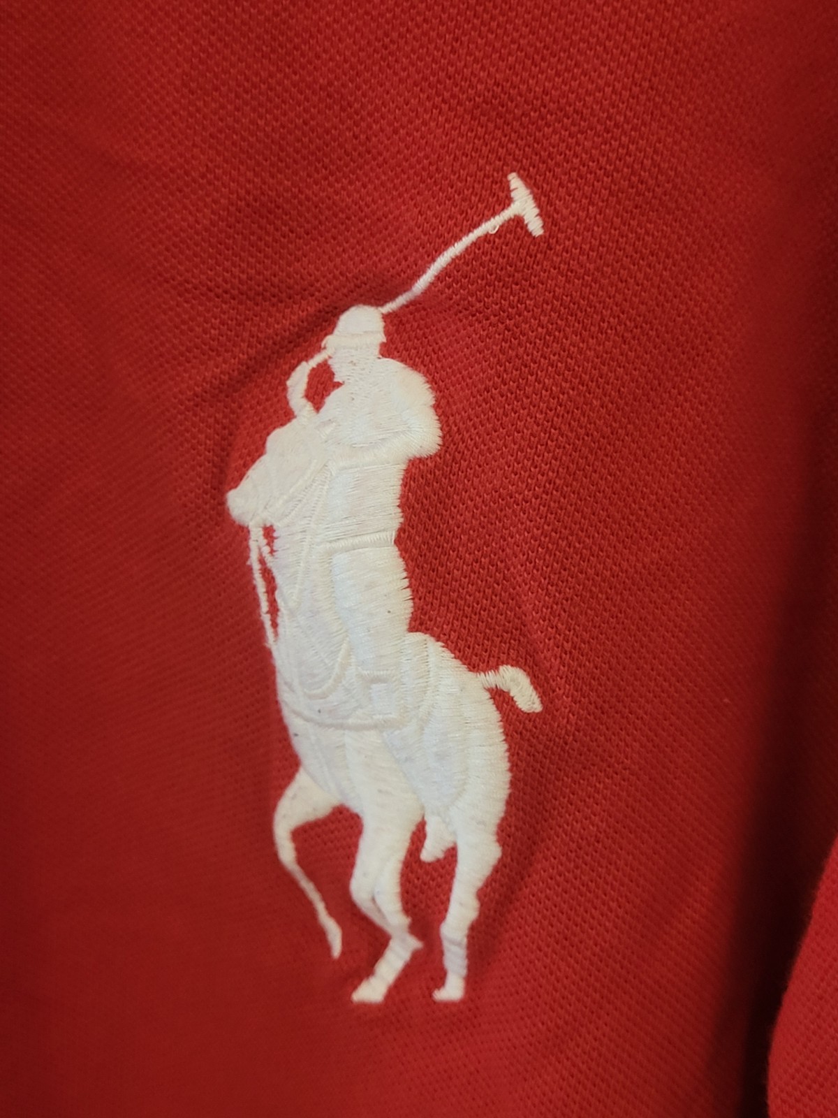 Polo Ralph Lauren Big Pony Polo Shirt Mens XXL Red Blue Custom Fit Rugby