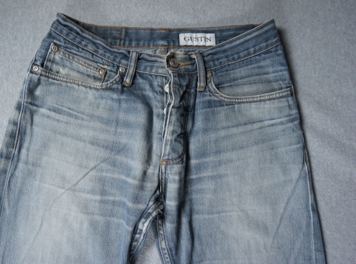 *RARE*Gustin Jeans #29 Sz. 31×32 Selvedge Straight Light Italy 11 oz fit 29×32