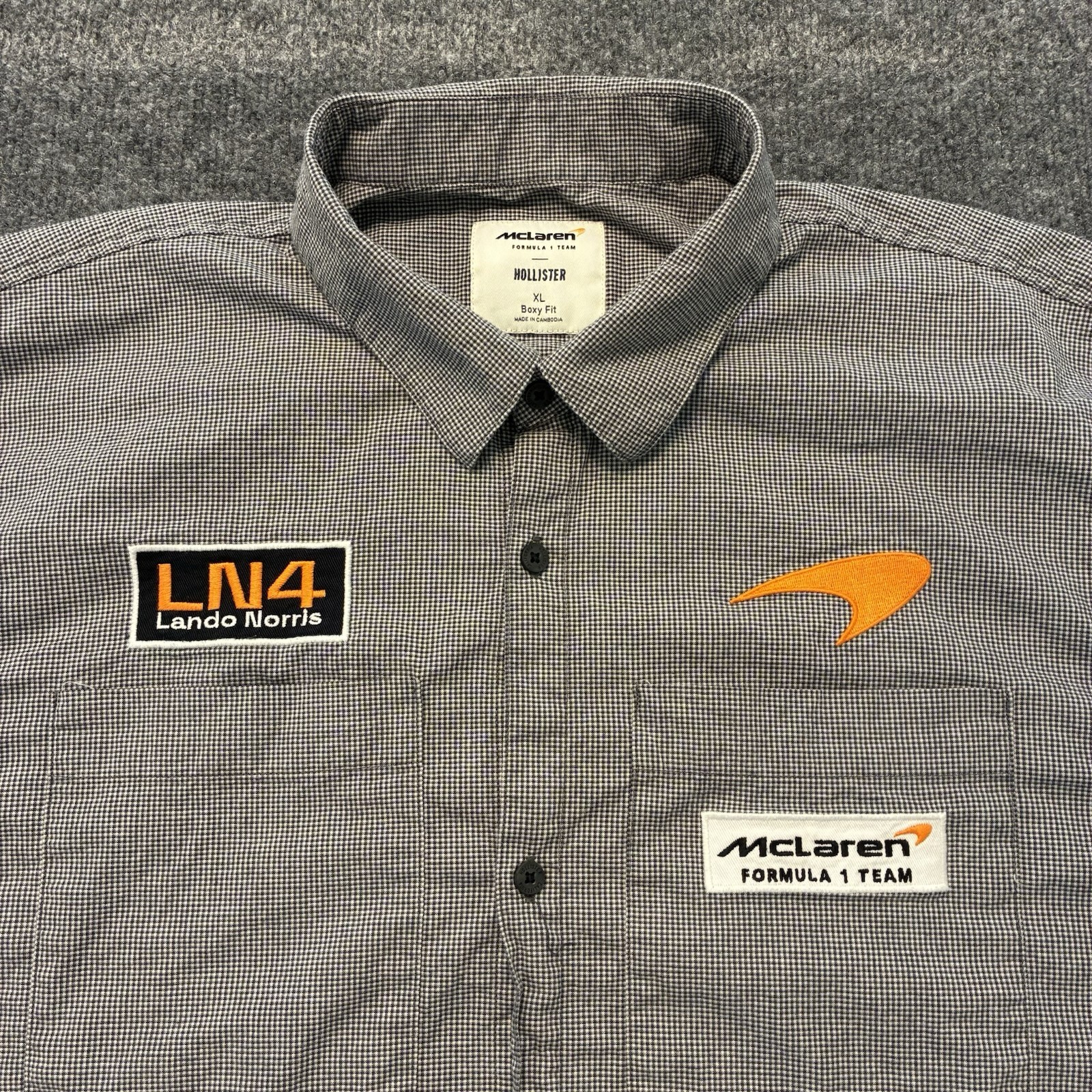 McLaren x Hollister Lando Norris Formula 1 Team Button Shirt Mens XL Boxy Fit