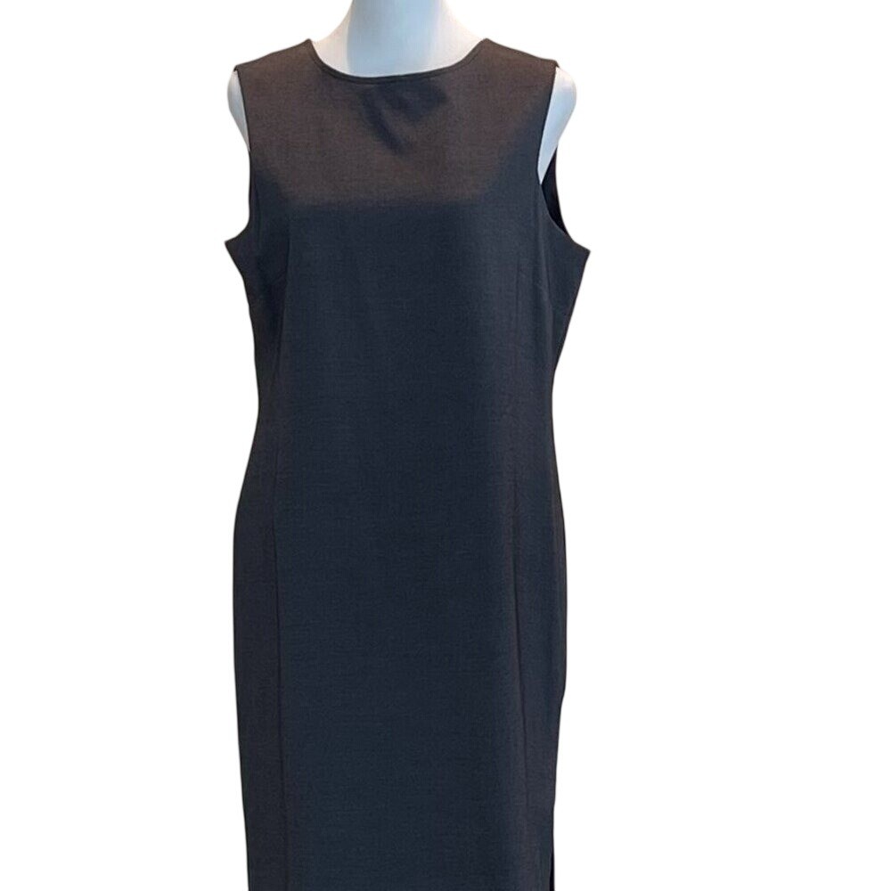 Norton McNaughton Petites Gray Sleeveless Sheath Dress Size 12P Office Career