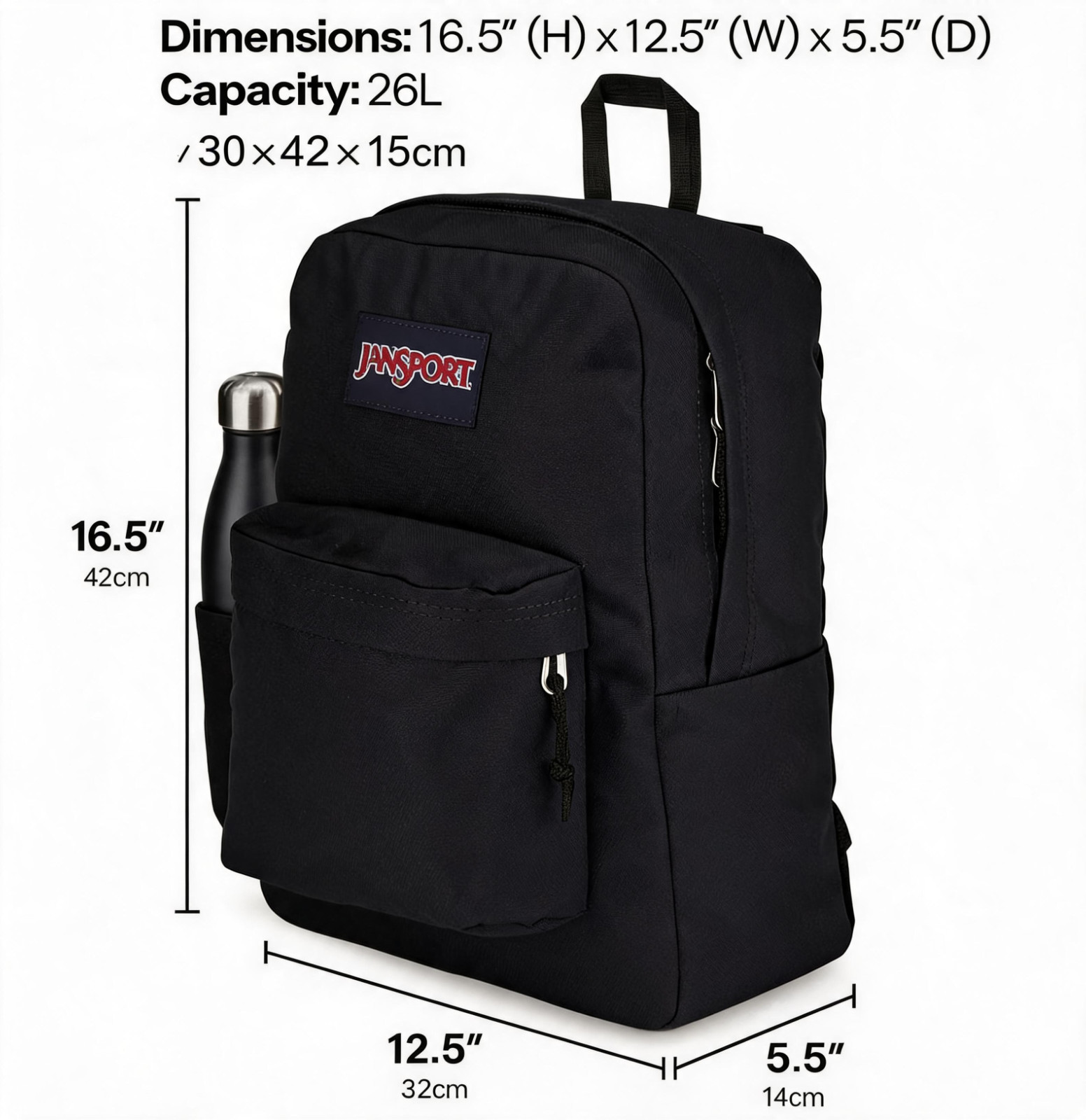 JanSport Superbreak Plus Backpack-Work,Travel,With Water Pocket