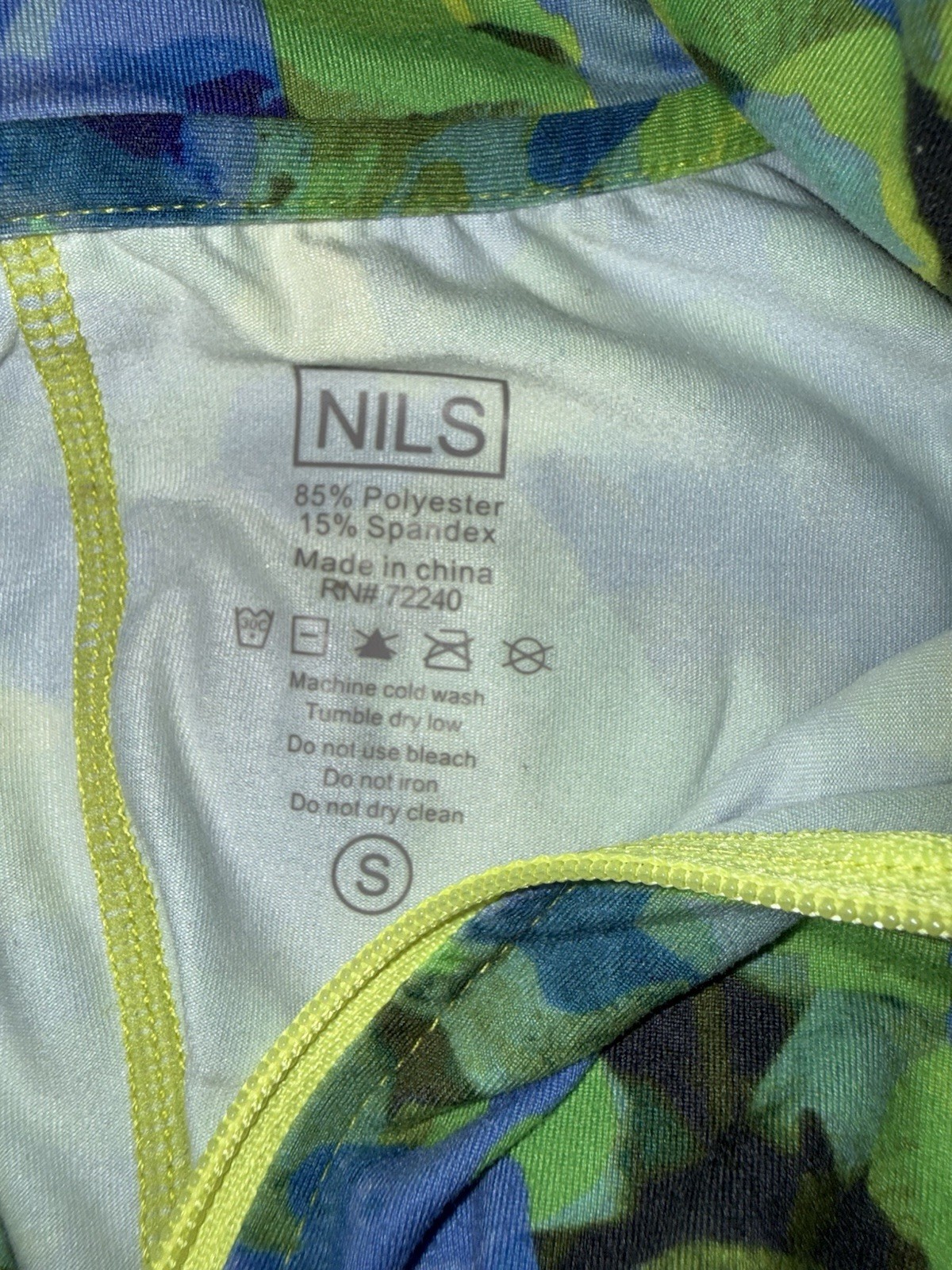 Nils Top Base Layer 1/4 Zip Floral Art to Wear Mock Neck Long Sleeve Small Ski