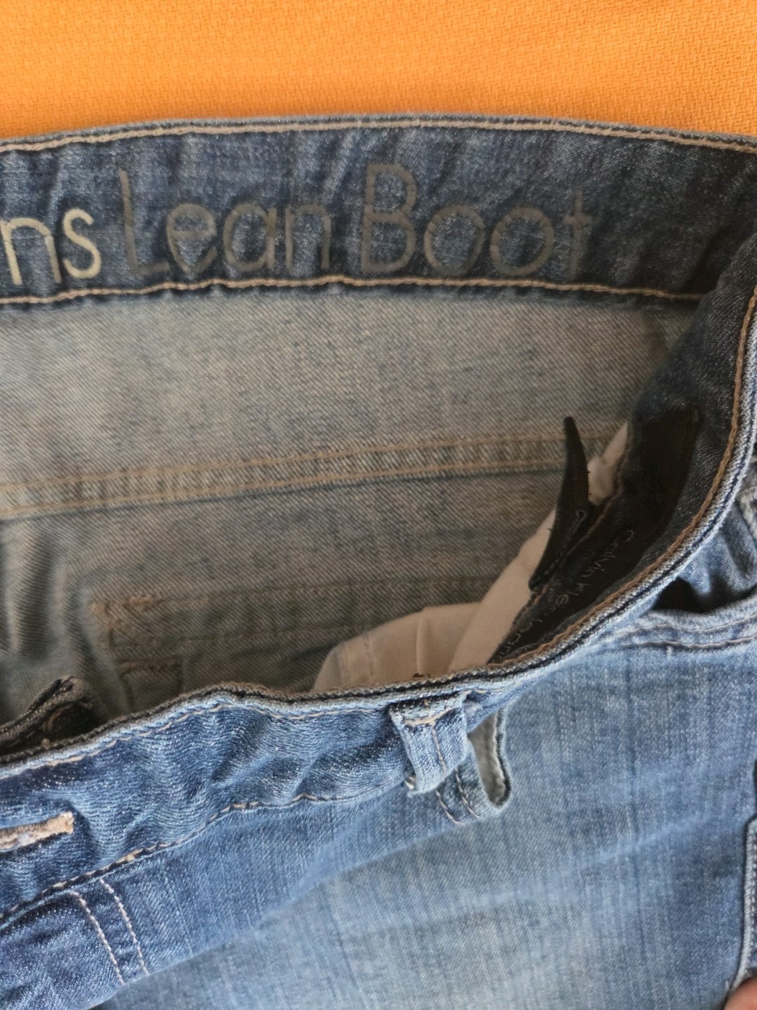 Calvin Klein Women’s Jeans Lean Boot Size 32 14 Button Flap Back Pockets