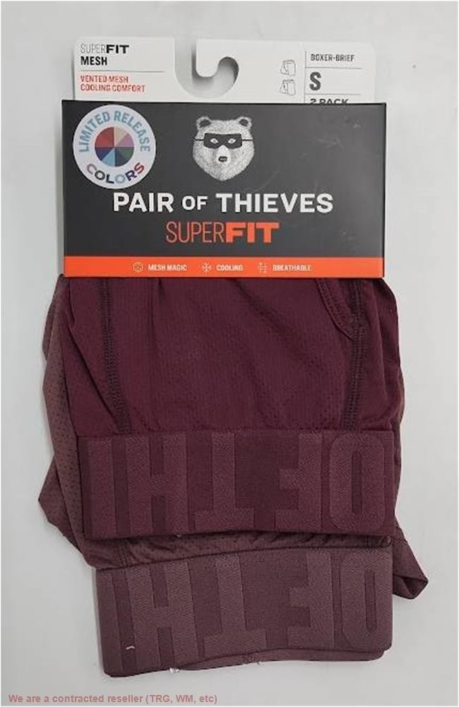 Pair of Thieves Men’s Boxer Briefs 2pk – Dark Red S *SEE DEAL!!!*