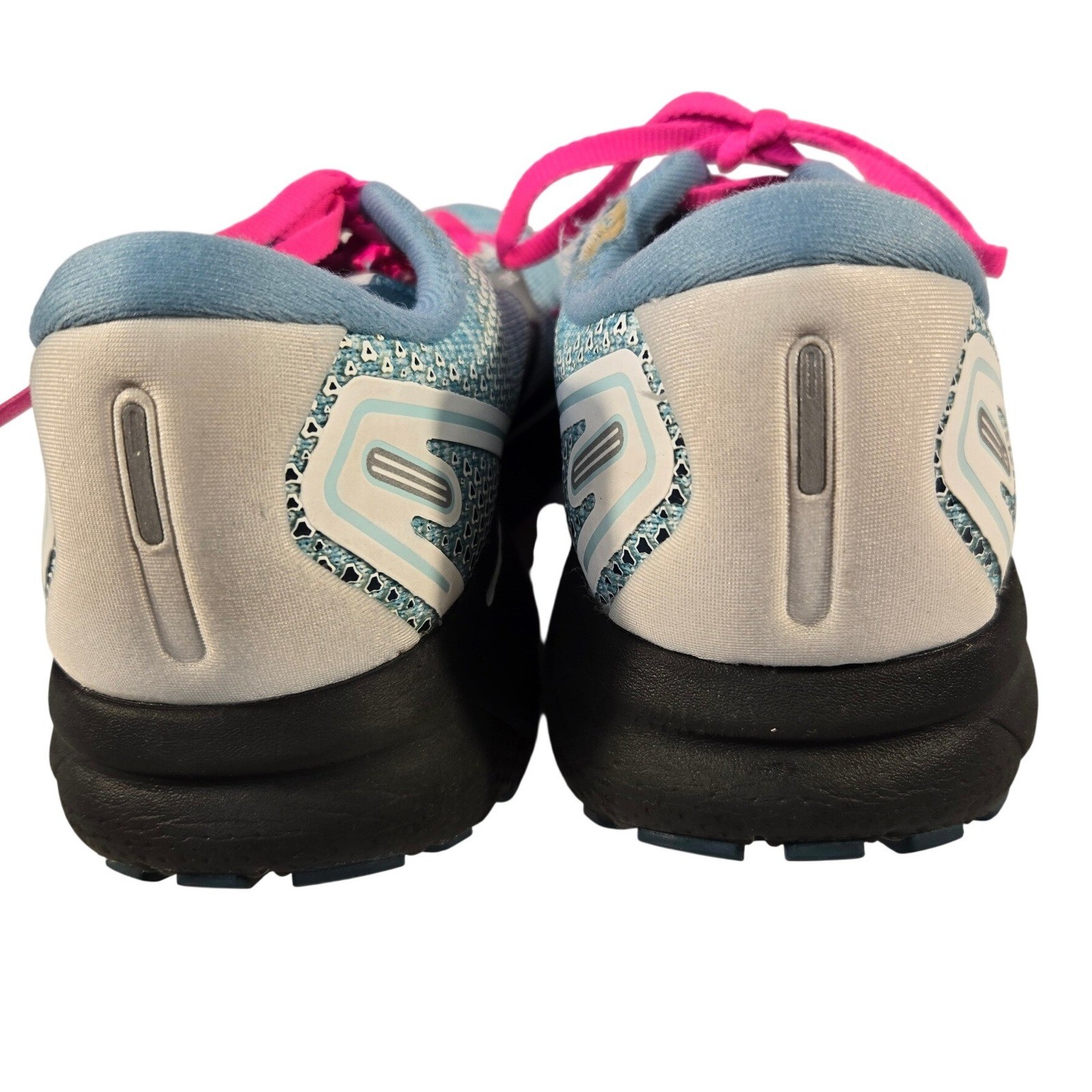 Brooks Ghost 14 Womens Running Shoes Blue Pink Knit Sneakers 1203561B141 Size 9