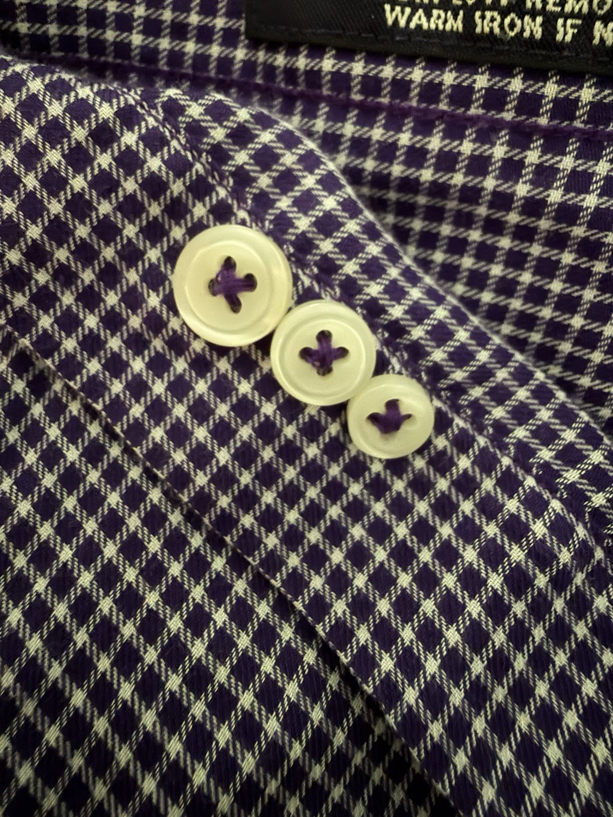Daniel Cremieux Classics Purple Plaid 100% Cotton Long Sleeve Button-Up RN58909