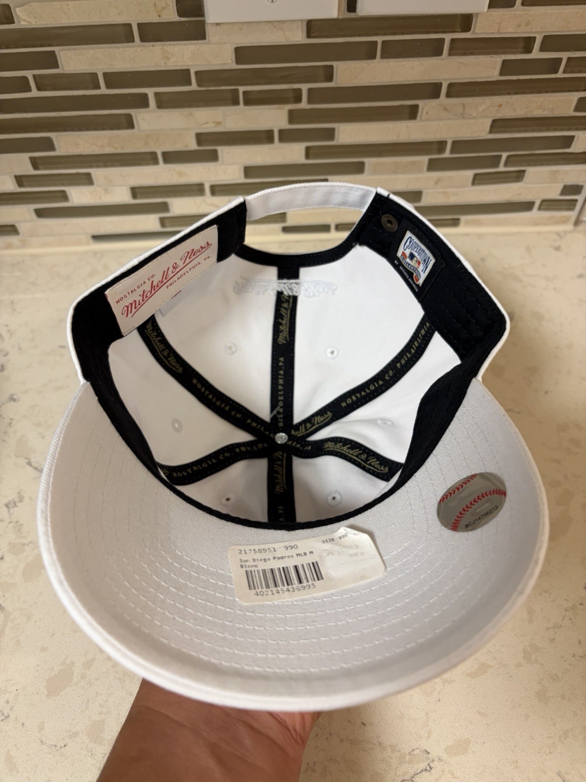 Mitchell & Ness San Diego Padres Hat Baseball MLB Cap DAD HAT SnapBack White Hat