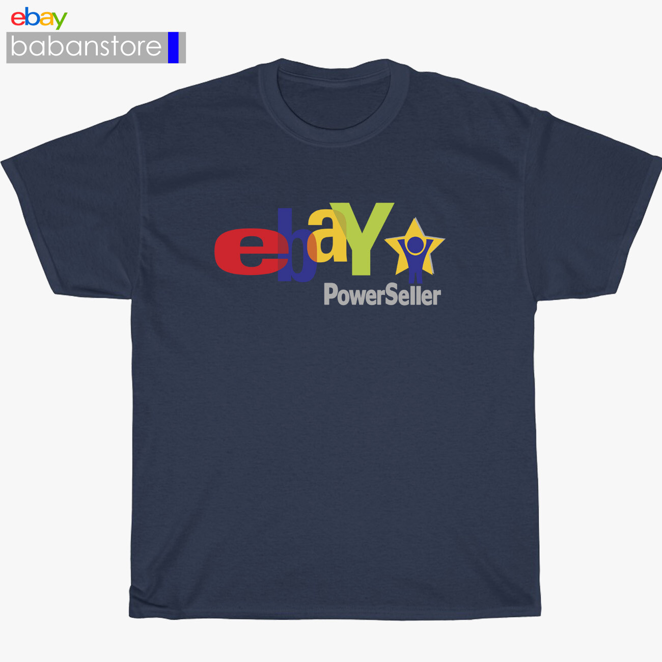 New ebaY Power Sellers Logo Black/White/Grey/Navy T-Shirt Size S-5XL