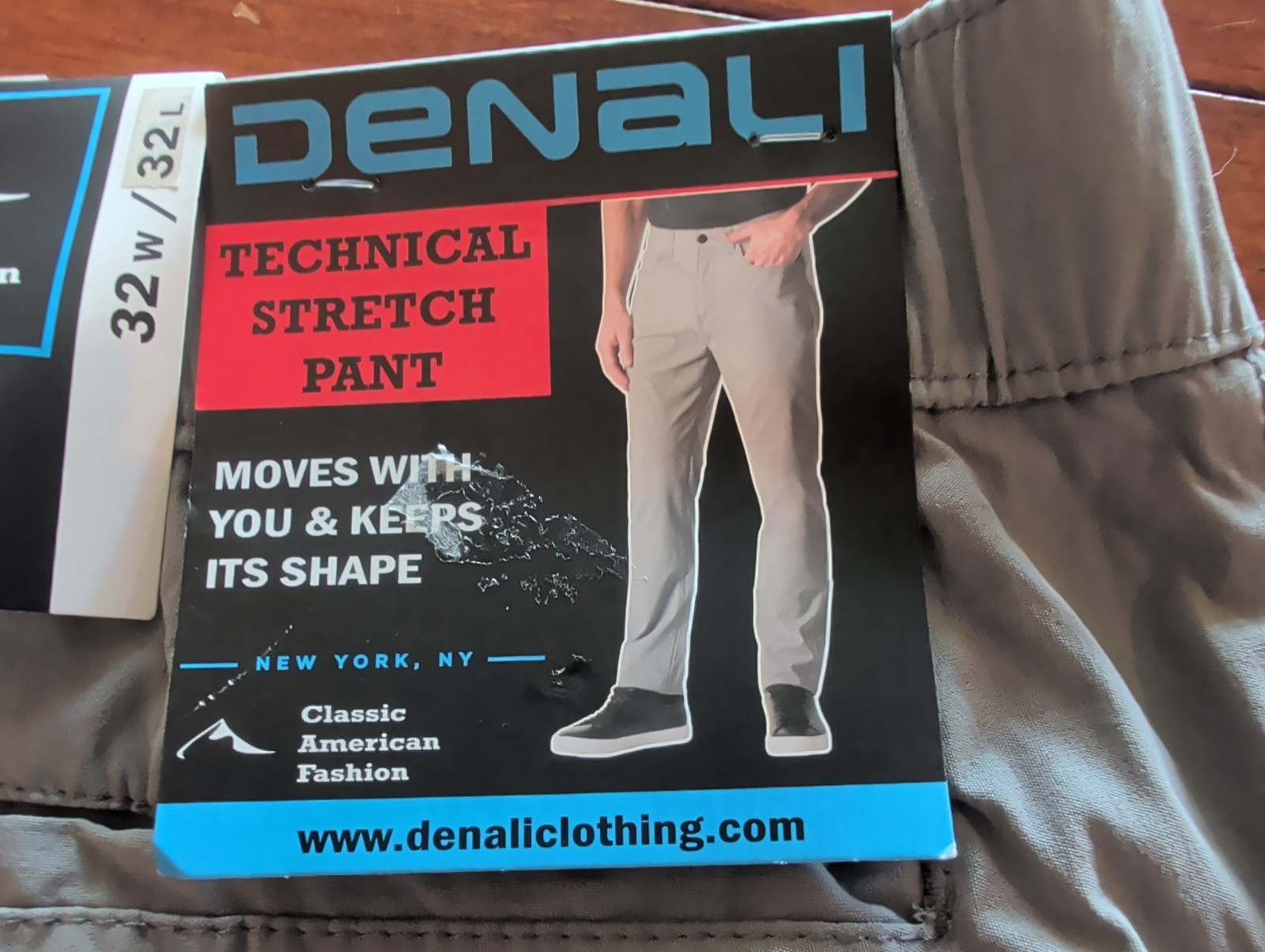 Denali Men’s Sterling Gray Technical Stretch Pants Size 32W/32L New