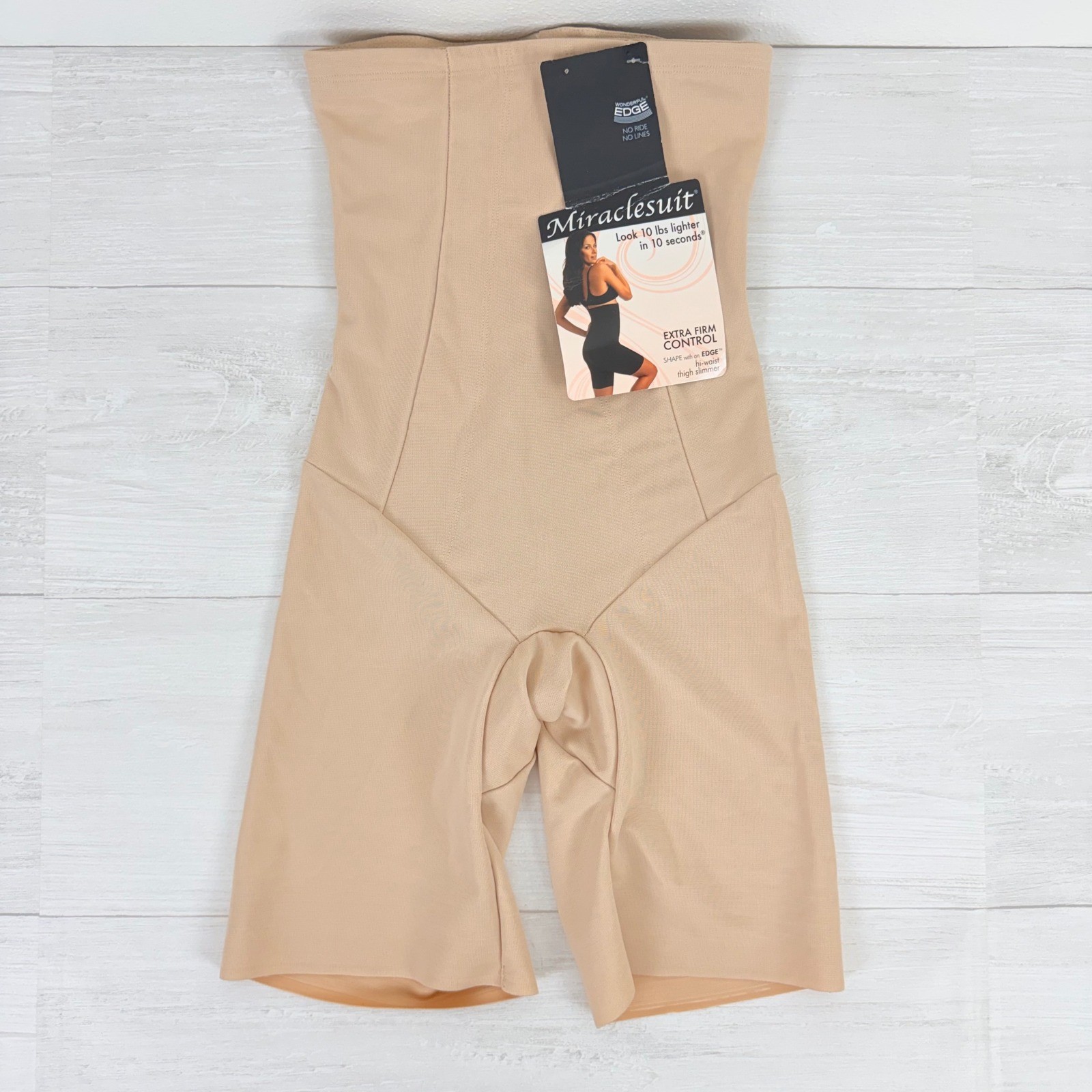 Miraclesuit Shapewear Size S High Waist Long Leg Nude Extra Firm Thigh Slimming