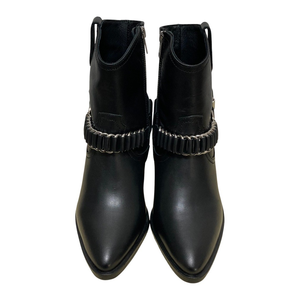 All Saints Leather Ring Boots, Size 37, Approx. 9.3 inches, Black Women USED