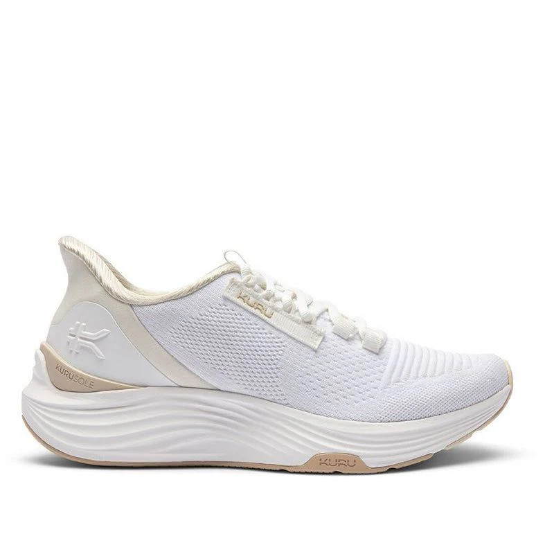 Women’s KURU Atom 2, Bright White/Sand, 8.5 B Medium US