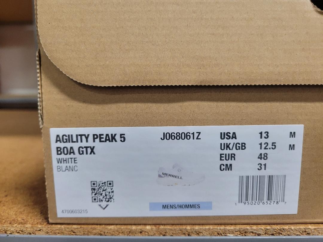 Merrell Agility Peak 5 BOA GTX Men Shoes J068061Z White Size 13