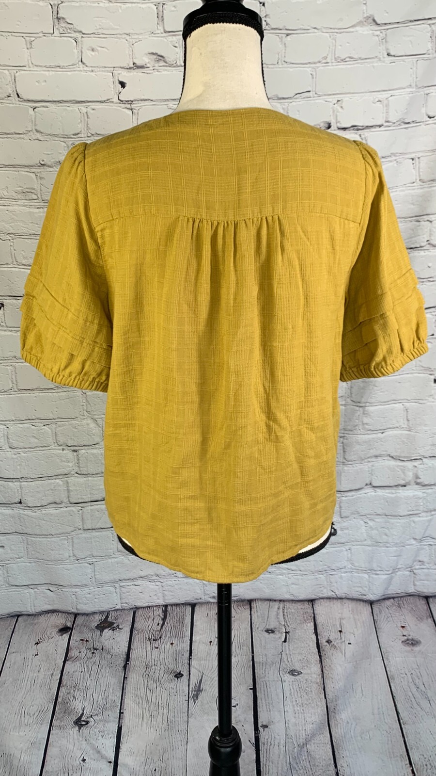 NEW MADEWELL Pembroke 100% Cotton Top in Mahan Plaid Bronzed Lichen Medium