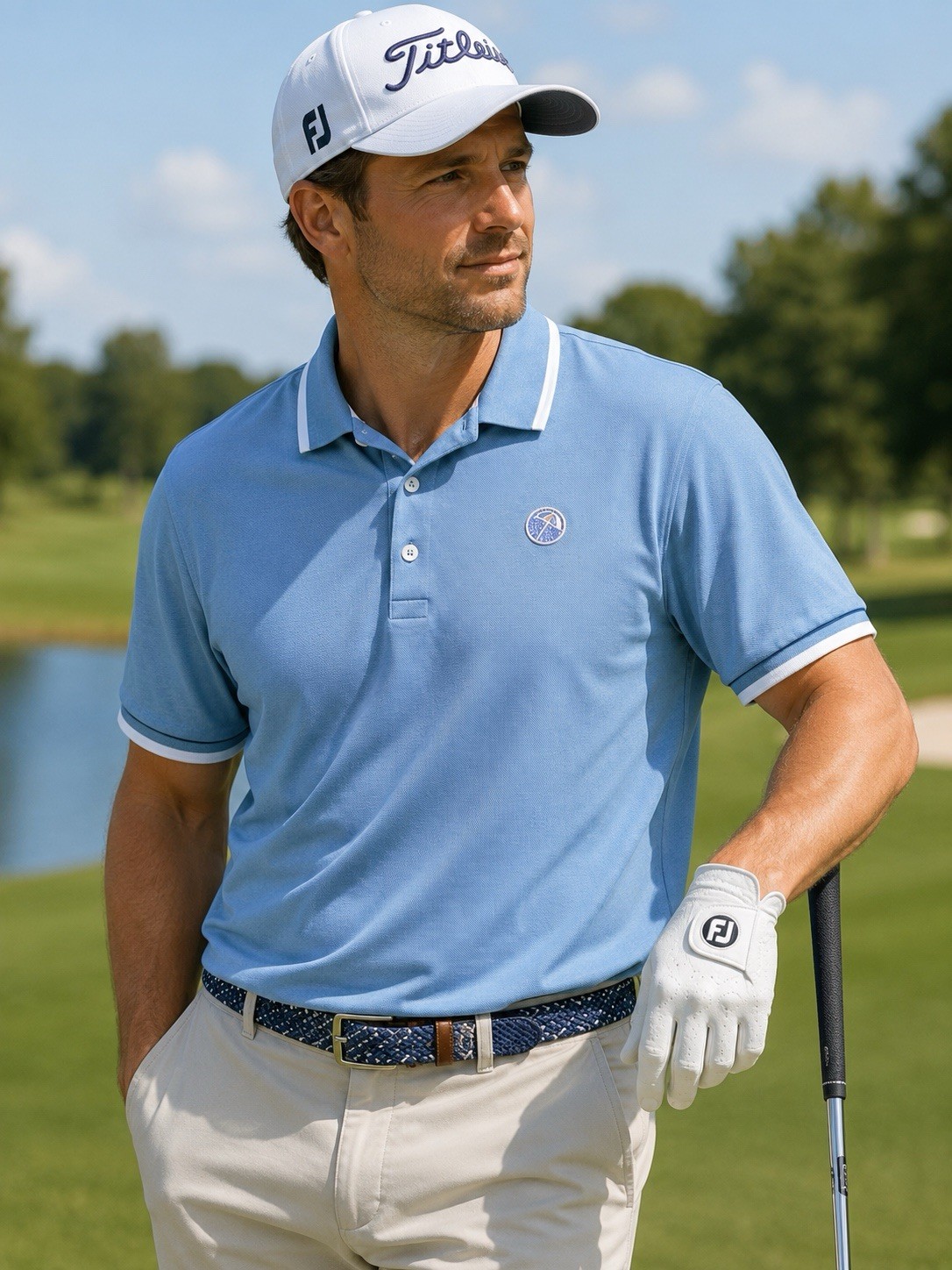 Arnold Palmer Men’s Golf X Puma Sky Blue Size Small Polo 100% Cotton