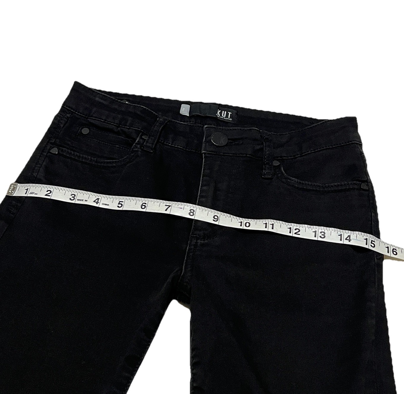 Kut From The Kloth Size 2 26W Mid Rise Diana Skinny Stretch Black Jeans