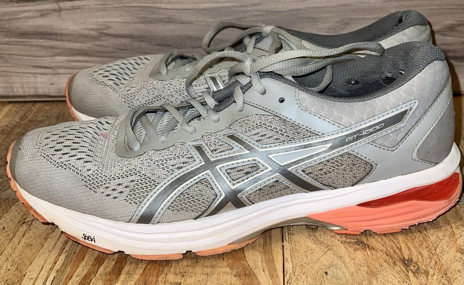 Asics Women’s GT 1000 6 T7A9N Mid Gray Running Shoes Lace Up Low Top Size 10 1/2