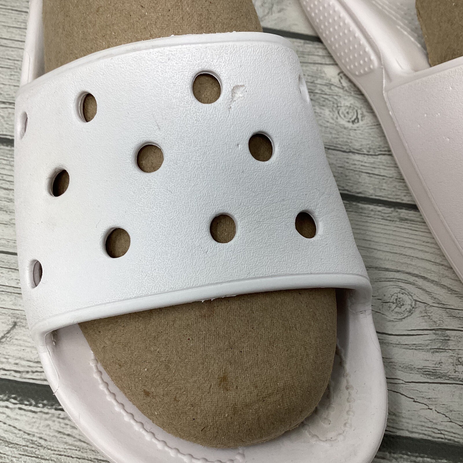 Crocs Classic Slide Sandals Slippers White Slip On Size W6 M4