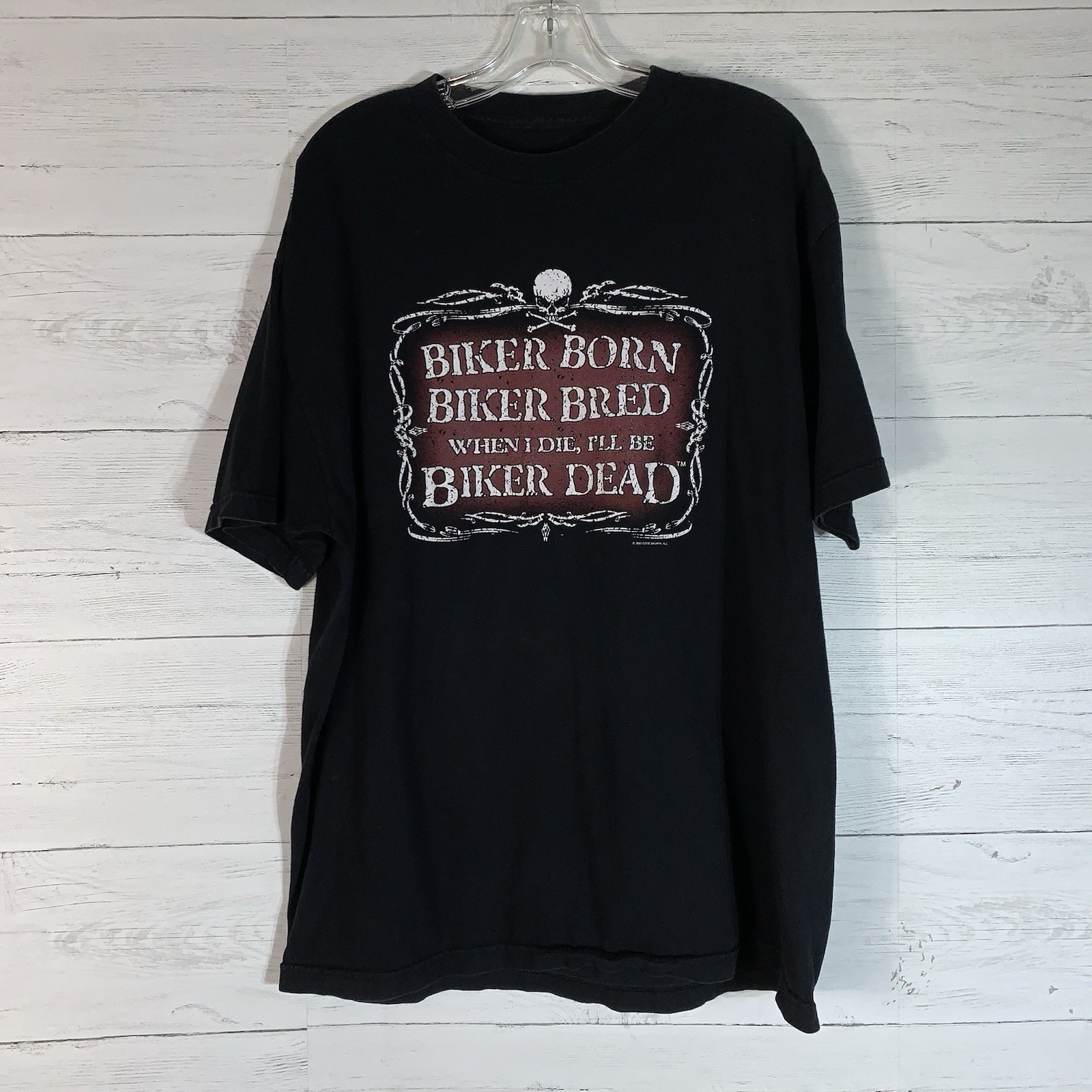 Biker Born Biker Bred 2005 Good Sports RezDog Cycles Cherokee NC graphic tee