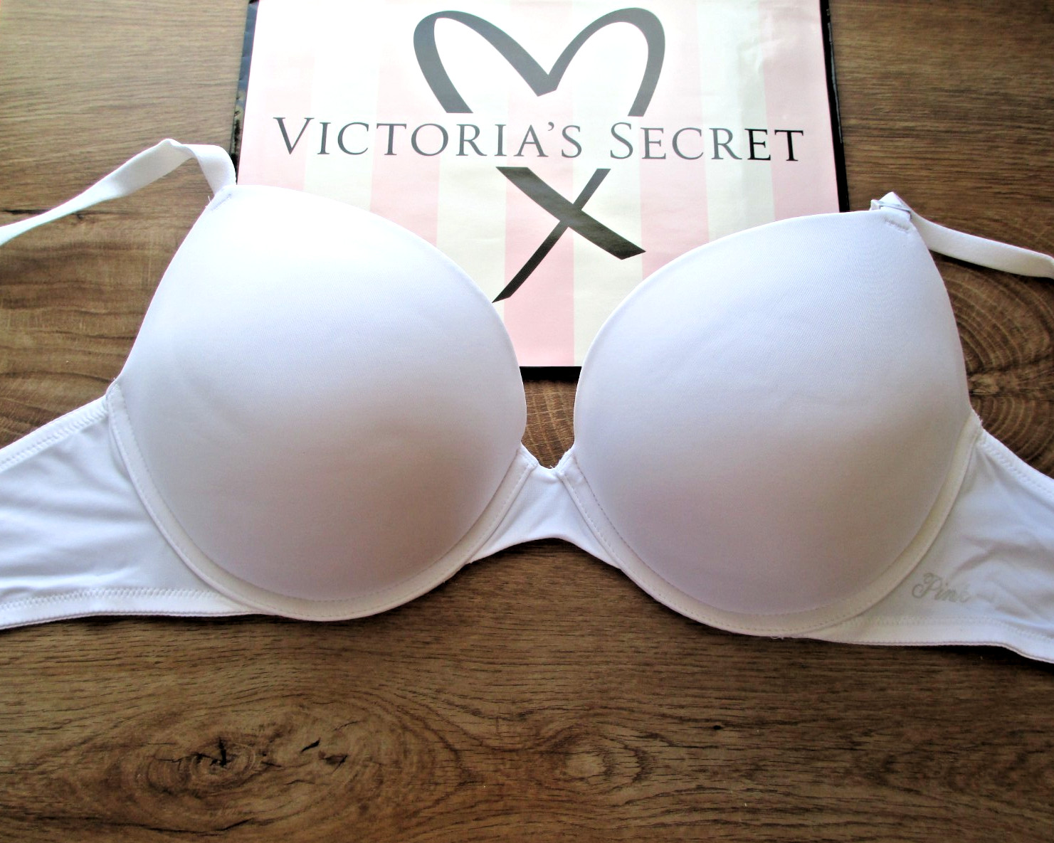 VICTORIA’S SECRET PINK Super Push-Up Bra VS White 34B 34D 36D 36DD 38B 38C 38D