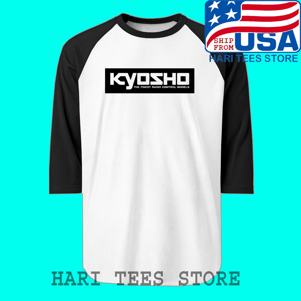 Kyosho RC Remote Control Men’s Raglan White Black Size S to 2XL