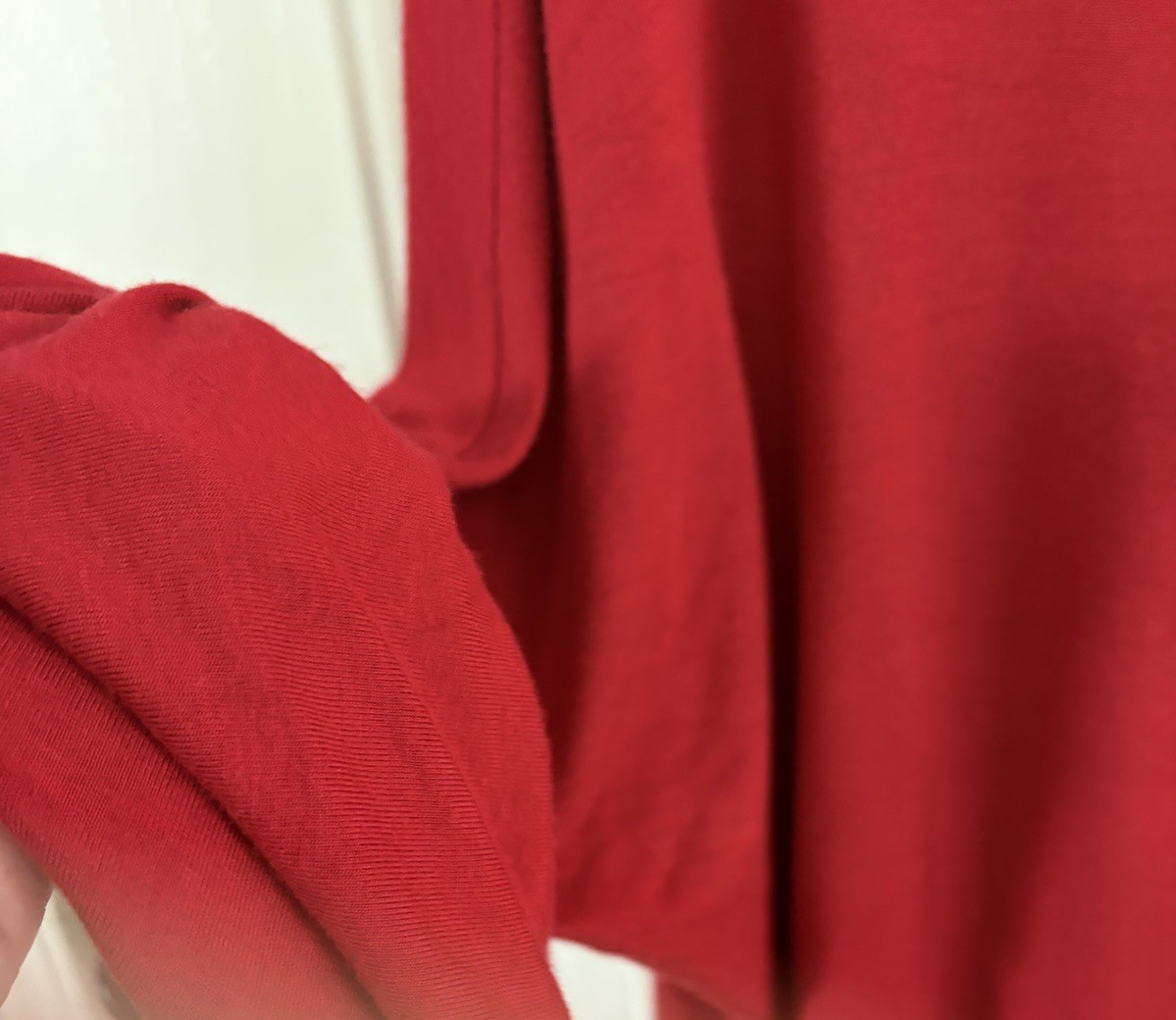 Mercer Madison Vibrant Red Top/Dolman Sleeves Gathered Hem Size M