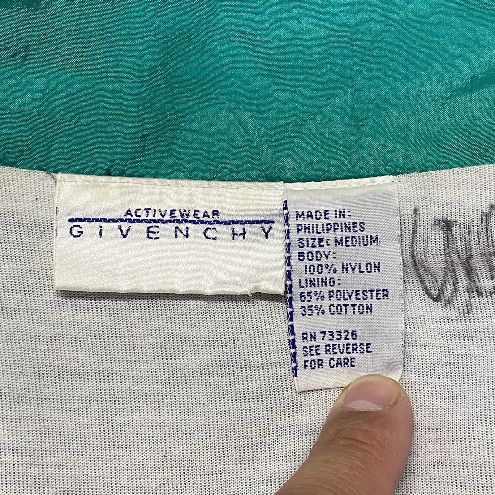 Vintage Givenchy Jacket Medium Gray Full Zip Track Windbreaker Activewear *FLAWS