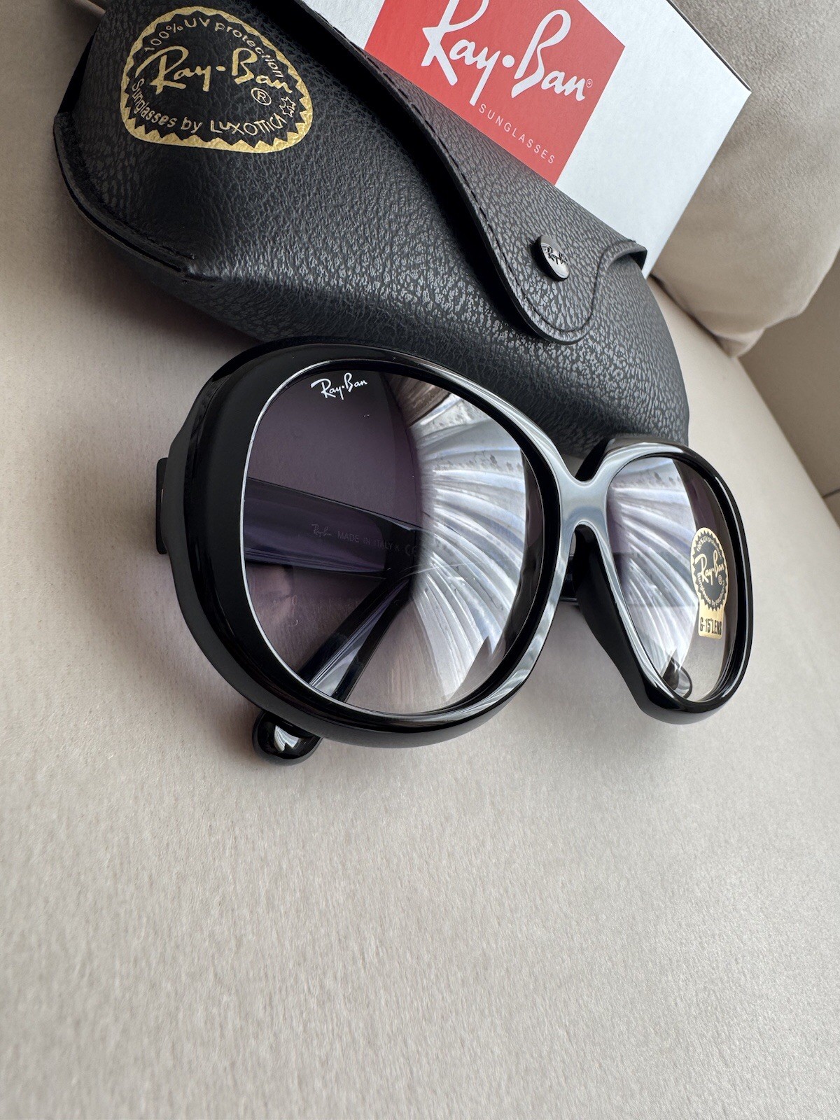 New Ray-Ban Jackie Ohh II Black / Grey Gradient 60 mm Sunglasses RB4098